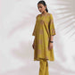 trueBrowns Green Cotton Print Kimono Sleeves Kurta Co-ord Set - Swadesiicart