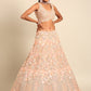 House of Panchhi Peach Net Multi Sequins with heavy Zarkan embroidery Lehenga choli & Dupatta | Swadesiicart