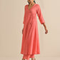 trueBrowns Bright Pink Dobby Angrakha Kurta Pant Set | Swadesiicart