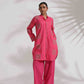 trueBrowns Pink Cotton Print Kurta Co-ord Set - Swadesiicart