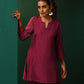 trueBrowns Maroon Silk Relaxed Co-ord Set - Swadesiicart
