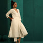 trueBrowns Ivory Tonal Cotton Angrakha Kurta Pant Set | Swadesiicart