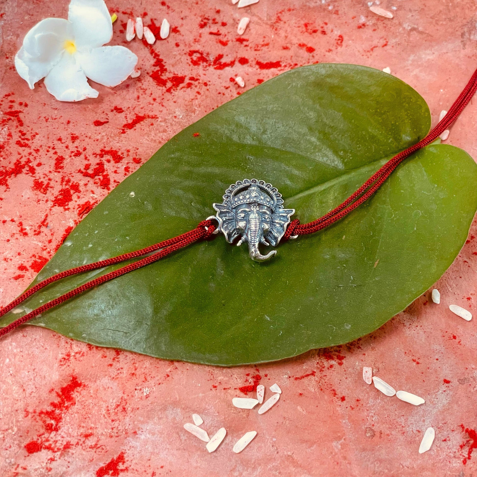 trueBrowns 925 Sterling Silver Ganesh Idol Thread Rakhi | Swadesiicart