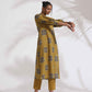 trueBrowns Green Cotton Print Straight Kurta Set | Swadesiicart
