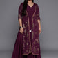 Ahalyaa Plus Size Floral Print Crepe Layered A-line Maxi Ethnic Dress | Swadesiicart