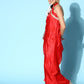 InWeave Women's Red One Shoulder Kurta Set With Gota Work - Swadesiicart