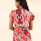 trueBrowns Maroon Muslin Ikat Blouse | Swadesiicart