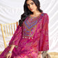 BulBul Ashka Chanderi Fuschia Co-Ord Set - Swadesiicart
