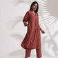 trueBrowns Pink Slub Kurta Set | Swadesiicart