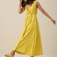 trueBrowns Lime Slub Texture Sleeveless Wrap Dress | Swadesiicart