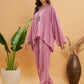 InWeave Women's Mauve Kantha Boho Full Sleeve Coord Set - Swadesiicart