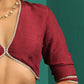 trueBrowns Maroon Silk Gota Blouse | Swadesiicart