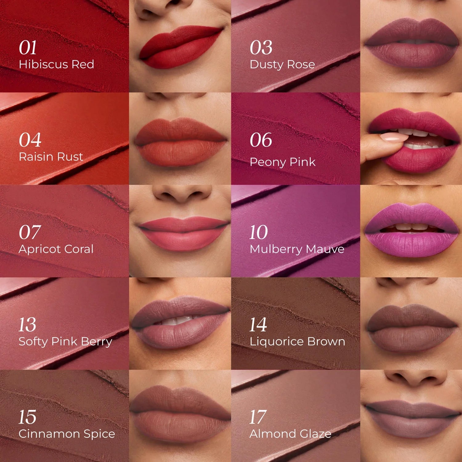 Herb‑Enriched Matte Liquid Lipstick Set of 10
