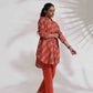 trueBrowns Orange Cotton Print Co-ord Set - Swadesiicart
