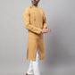 Even Apparels Mustard Sherwani Kurta With Asymetrical Cut | Swadesiicart