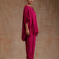 trueBrowns Pink Modal Satin Boxy Fit High-Low Co-Ord Set - Swadesiicart