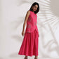 trueBrowns Pink Cotton Skirt Co-ord Set - Swadesiicart
