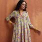 trueBrowns Yellow Print Anarkali Kurta Co-ord Set - Swadesiicart