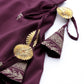 Indian Clothing Ahalyaa Purple & Gold-Toned Printed Sequinned Foil Print Ready to Wear Lehenga & Blouse With Dupatta | Swadesiicart