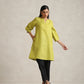 trueBrowns Green Cotton Blend Short Kurta | Swadesiicart