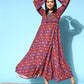 InWeave Women's Wine Edgy Print Dress - Swadesiicart