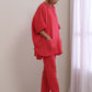 trueBrowns Bright Pink Dobby Boxy Fit High Low Co-Ord Set - Swadesiicart