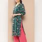 Ahalyaa Women Floral Printed Gotta Patti Floral Georgette Kurta | Swadesiicart