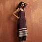 trueBrowns Brown Metallic Straight Kurta Set | Swadesiicart