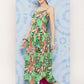 InWeave Women's Mint Green Leaf Japanese Art Strappy Set - Swadesiicart