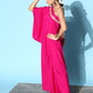 InWeave Women's Magenta One Shoulder Kurta Set - Swadesiicart