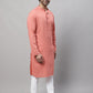 Even Apparels Maroon Pure Cotton Kurta With Band Collar | Swadesiicart