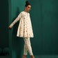 trueBrowns Ivory Multi Color Floral Cotton Flared Co-ord Set - Swadesiicart