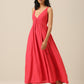 trueBrowns Bright Pink Slub Texture Sleeveless Dress | Swadesiicart