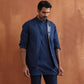 trueBrowns Men's Blue Chanderi Reversible Nehru Jacket | Swadesiicart