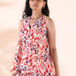 trueBrowns Carrot Cotton Ikat Flared Co-ord Set - Swadesiicart