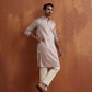 trueBrowns Men's Beige Sequin Chanderi Kurta | Swadesiicart