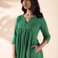 trueBrowns Green Cotton Long Kurta Pant Set | Swadesiicart