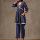 trueBrowns Blue Bandhani Printed Silk Co-Ord Set - Swadesiicart