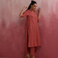 trueBrowns Peach High low Cotton Dobby Kurta Set | Swadesiicart