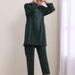 trueBrowns Dark Green Dobby Relaxed Fit Co-Ord Set - Swadesiicart