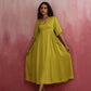 trueBrowns Modal Lime Green Dress | Swadesiicart