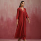 trueBrowns Maroon Cotton Dobby Kurta Set | Swadesiicart