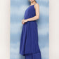 InWeave Women's Ink Blue Strappy Set With Navy Pink Lotus Cr Dupatta - Swadesiicart