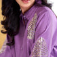 BulBul Saroj Purple Chanderi Co-Ord Set - Swadesiicart