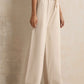 trueBrowns Ivory Woollen Flared Pants | Swadesiicart