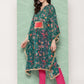 Ahalyaa Women Floral Printed Flared Sleeves Patchwork Georgette Kaftan Kurta | Swadesiicart