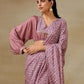 trueBrowns Dark Mauve Bandhani Printed SilkReady to Wear Saree | Swadesiicart
