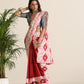 trueBrowns Maroon Grey Muslin Ikat Saree | Swadesiicart
