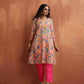 trueBrowns Orange Print Kurta Co-ord Set - Swadesiicart