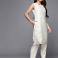 Ahalyaa Women Off White & Gold-Toned Geometric Printed Kurta | Swadesiicart